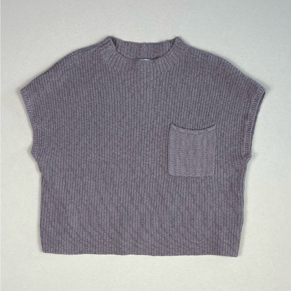 Free People Beach Freya Sweater Women’s XS Purple Knit Sleeveless Top Ribbed